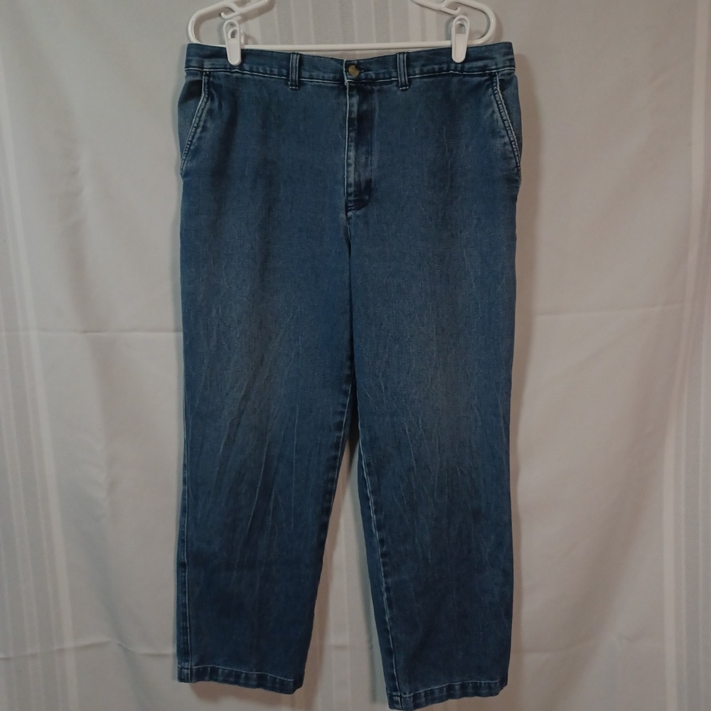 David Taylor Jeans Mens 38x29 Blue Denim Elastic Back Straight Leg Comfort Fit